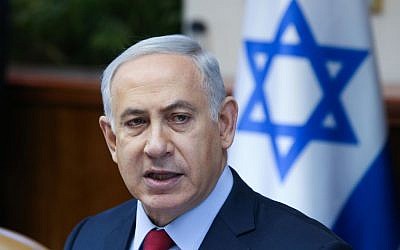 Israeli Prime Minister Benjamin Netanyahu leads the weekly cabinet meeting at the Prime Minister's Office in Jerusalem, January 17, 2016. (Amit Shabi/Pool)