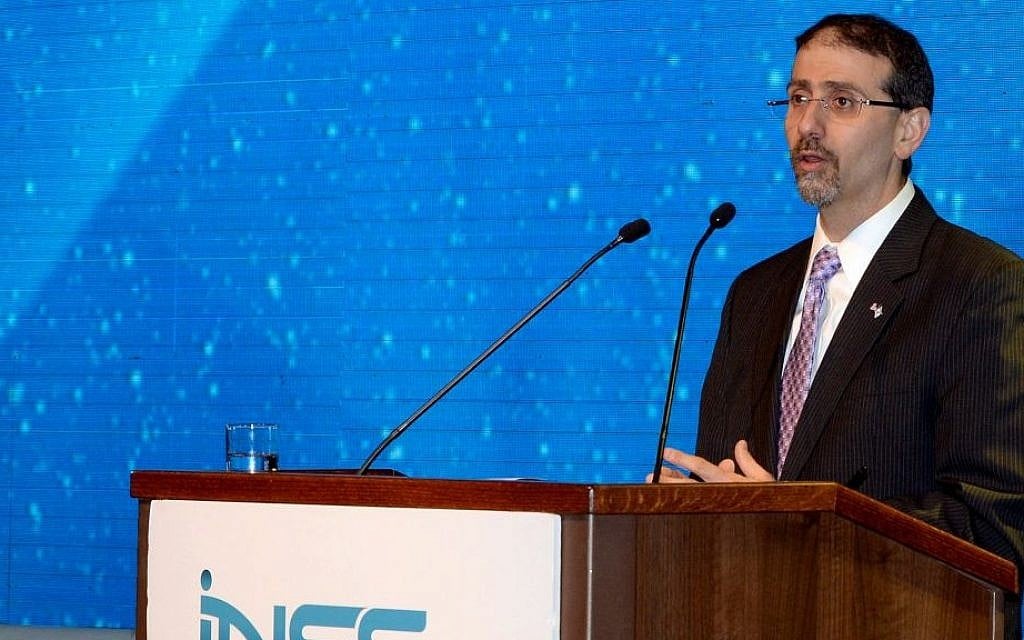 US Ambassador Dan Shapiro speaks at the 9th Annual International Conference of the Institute for National Security Studies in Tel Aviv on January 18, 2016. (Matty Stern/U.S. Embassy Tel Aviv)