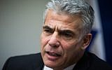 Yesh Atid chairman Yair Lapid in Jerusalem on January 25, 2016 (Yonatan Sindel/Flash90)
