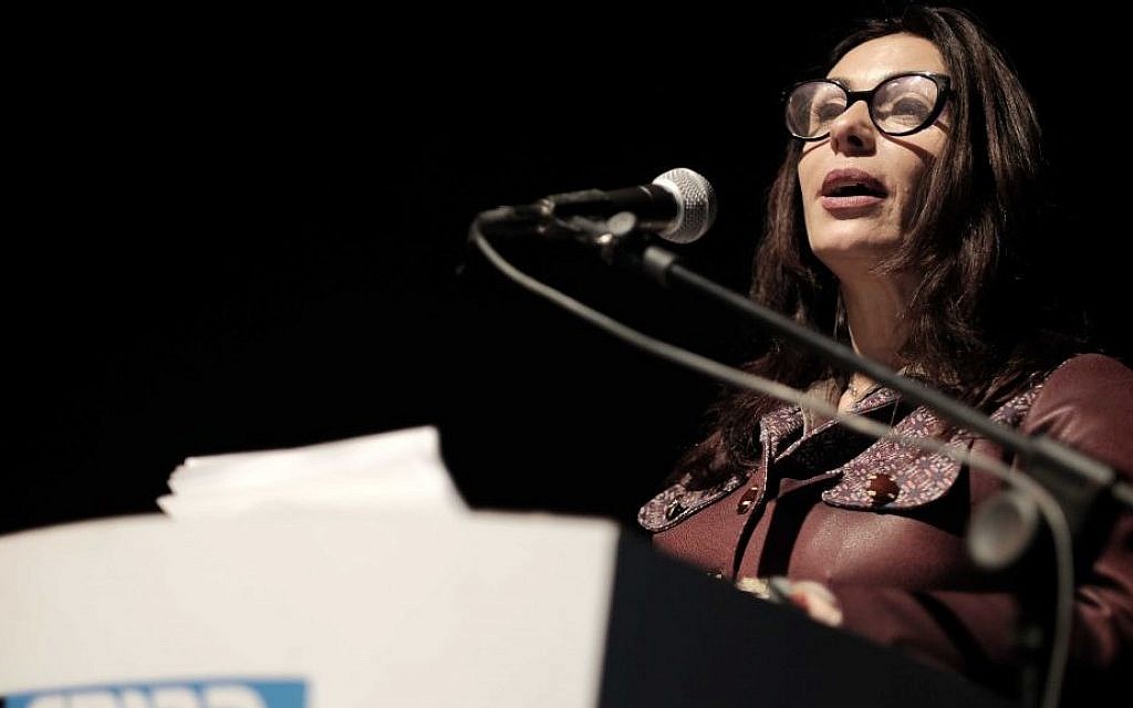 Culture Minister Miri Regev at Habima Theater in Tel Aviv, January 27, 2016 (Tomer Neuberg/Flash90)