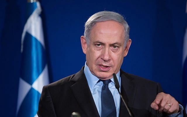 Prime Minister Benjamin Netanyahu at the King David hotel in Jerusalem on January 27, 2016. (Yonatan Sindel/Flash90) Prime Minister Benjamin Netanyahu at the King David hotel in Jerusalem on January 27, 2016. (Yonatan Sindel/Flash90)