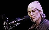 Matisyahu speaking at Le Poisson Rouge in New York City, January 8, 2016. (Amir Norman, JTA)