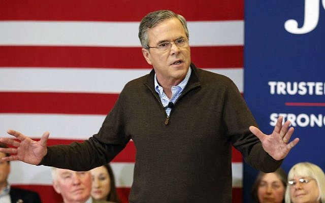 Republican presidential candidate, former Florida Gov. Jeb Bush speaks during a campaign stop at Souhegan High School, Saturday, Jan. 16, 2016, in Amherst, New Hampshire. (AP Photo/Jim Cole)