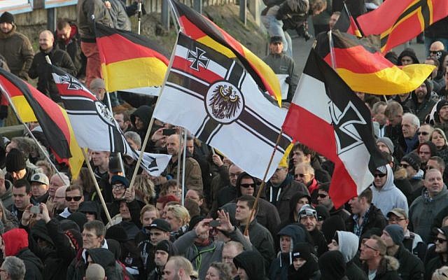 Right-wing demonstrators march in Cologne, Germany, Saturday, Jan. 9, 2016. (AP Photo/Juergen Schwarz) Right-wing demonstrators march in Cologne, Germany, Saturday, Jan. 9, 2016. (AP Photo/Juergen Schwarz)