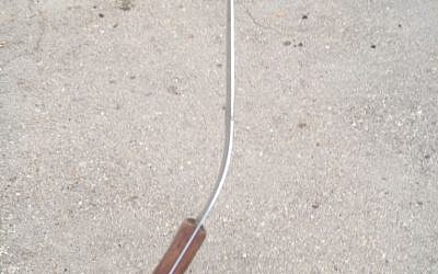 A photo of the knife used in a stabbing attempt in the Armon Hanatziv neighborhood of Jerusalem (Israel Police)