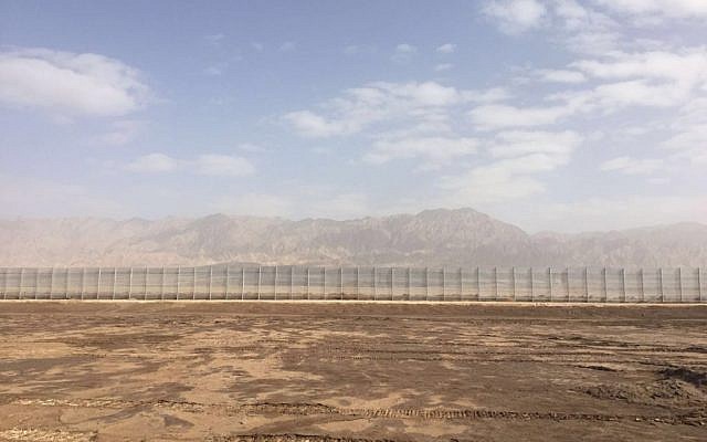 A section of the Israel-Jordan security fence, constructed in January 2016. (Ministry of Defense)