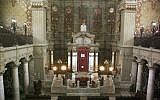 A March 26, 1986, photo showing an interior view of the Great Synagogue of Rome. (AP Photo/File)