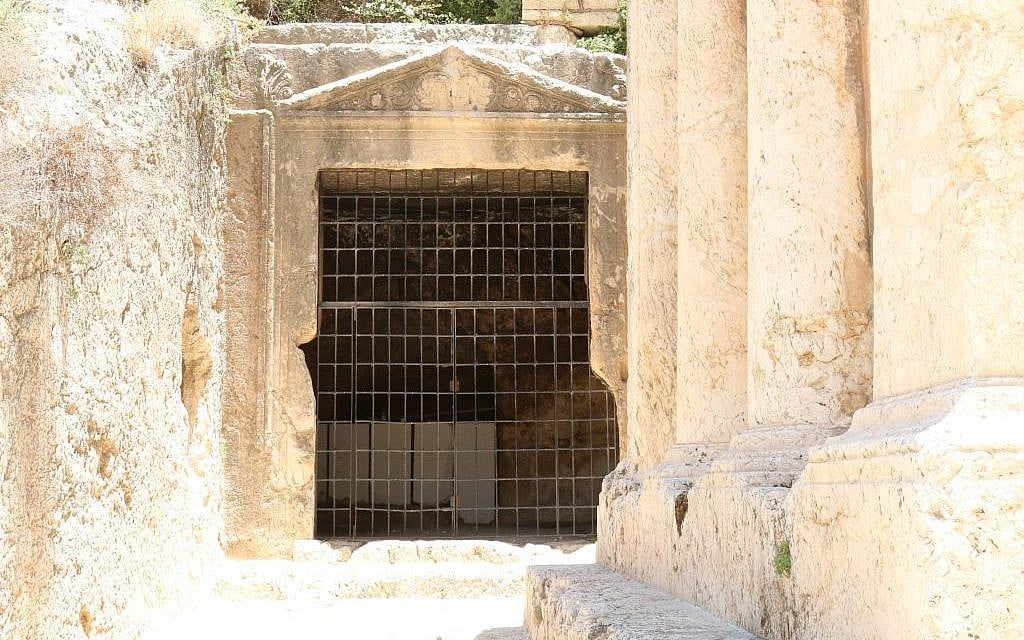 Entrance to possible tomb of King Jehoshaphat, Kidron Valley, Jerusalem (Shmuel Bar-Am)