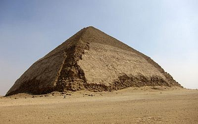Tourists leave the Bent Pyramid at Dahshur, about 25 miles south of Cairo, Egypt, on August 19, 2011. (AP/Coralie Carlson, File)