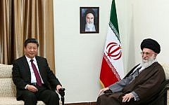 In this photo from January 23, 2016, released by an official website of the office of the Iranian supreme leader, Supreme Leader Ayatollah Ali Khamenei, right, meets with Chinese President Xi Jinping in Tehran, Iran.  (Office of the Iranian Supreme Leader via AP)