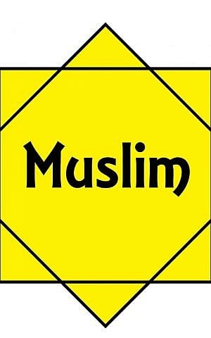 The 'Muslim' badge as shown on Marty Rosenbluth's Facebook page
