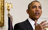 President Barack Obama speaks about the release of Americans by Iran, Sunday, Jan. 17, 2016, in the Cabinet Room of the White House in Washington. (AP Photo/Jacquelyn Martin)