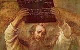 Moses Breaking the Tables of the Law (1659) by Rembrandt. (Wikipedia)