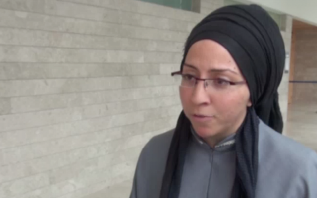 Oriane Ben-Uliel, wife of the prime suspect in the Duma terror attack, insists her husband is innocent on January 3, 2016. (Screenshot Israel National News)