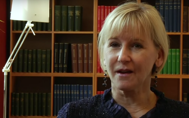 Swedish Foreign Minister Margot Wallstrom (Youtube screenshot) Swedish Foreign Minister Margot Wallstrom (Youtube screenshot)