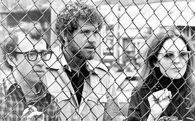 From left, Woody Allen, Tony Roberts and Diane Keaton in a 1977 publicity shot from 'Annie Hall.' (Courtesy of Tony Roberts/via JTA)