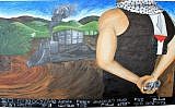 Detail from 'Palestinian Roots' by Ahmad Al Abid, which hangs in York University's Student Centre. (http://yusc.ca/mural/palestinian-roots/)