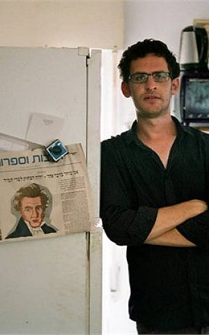 'Shtisel' co-writer Yehonatan Indursky in his Tel Aviv apartment, far from his childhood Haredi home in Givat Shaul in Jerusalem (Courtesy Sam Spiegel)