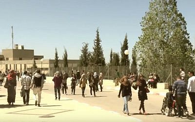 Students at Birzeit University, north of Ramallah (YouTube screenshot)