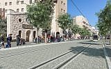 A artist's rendering of the planed Blue Line of the Jerusalem light rail system (Jerusalem Municipality)