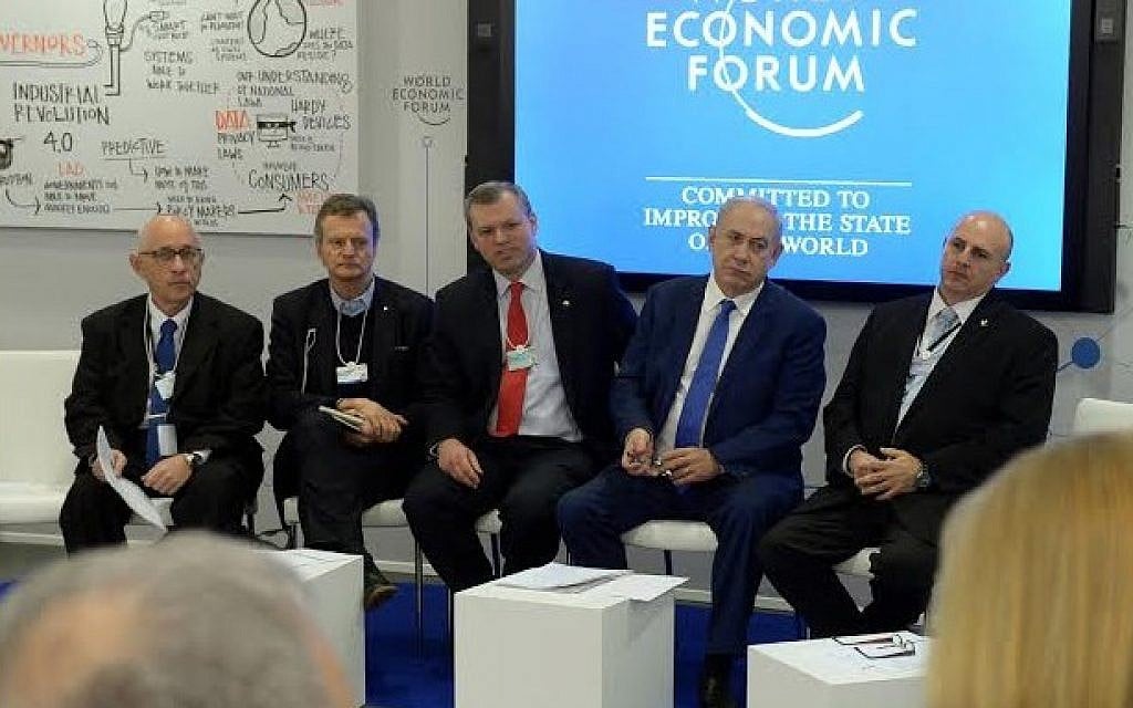 Prime Minister Benjamin Netanyahu meets with business leaders at the Davos Economic Forum in Switzerland on January 21, 2016. (Photo by Haim Zach/GPO)