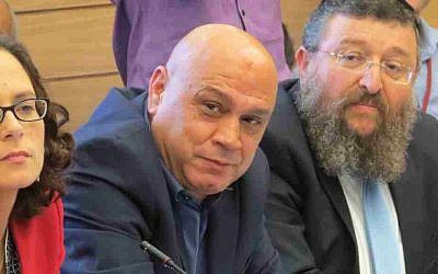 Meretz MK Issawi Frej, center. (Courtesy)