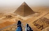 The view from atop of the Cheops Pyramid in Giza taken by German tourist  Andrej Ciesielski , who scaled the structure illegally. (screen capture: YouTube)