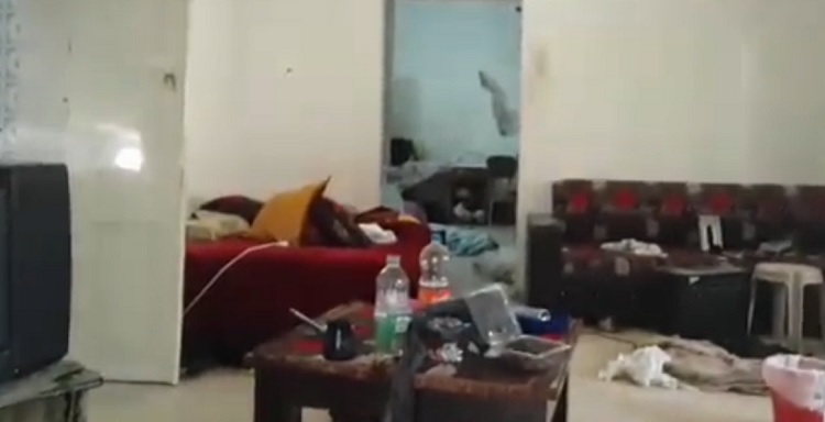 A still image from a video showing the inside of the final Arara hideout of Tel Aviv gunman Nashat Milhem, a day after he was shot dead by security forces on January 8, 2016 (screen capture: Ynet) A still image from a video showing the inside of the final Arara hideout of Tel Aviv gunman Nashat Milhem, a day after he was shot dead by security forces on January 8, 2016 (screen capture: Ynet)