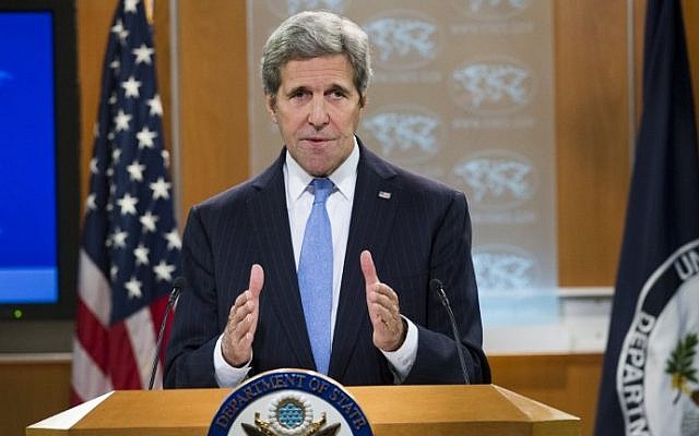 US Secretary of State John Kerry speaks during a press briefing at the State Department in Washington, DC, January 7, 2016. US Secretary of State John Kerry speaks during a press briefing at the State Department in Washington, DC, January 7, 2016. (AFP PHOTO / SAUL LOEB) US Secretary of State John Kerry speaks during a press briefing at the State Department in Washington, DC, January 7, 2016. US Secretary of State John Kerry speaks during a press briefing at the State Department in Washington, DC, January 7, 2016. (AFP PHOTO / SAUL LOEB)