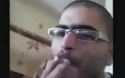 File: Nashat Milhem seen in a video released by the Shin Bet on January 27, 2016. (screen capture: YouTube)