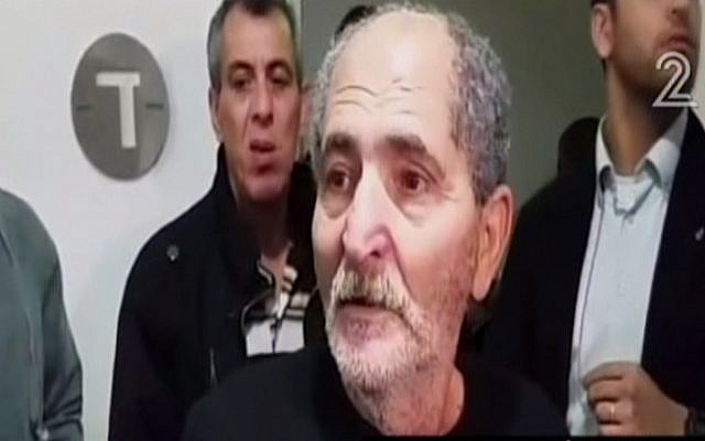 Mohammed Milhem, the father of Tel Aviv gunman Nashat Milhem, speaks to reporters following his release from custody on January 10, 2016 (screen capture: Channel 2) Mohammed Milhem, the father of Tel Aviv gunman Nashat Milhem, speaks to reporters following his release from custody on January 10, 2016 (screen capture: Channel 2)