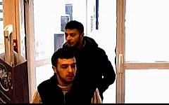 Salah Abdeslam, suspected of involvement in the November 13, 2015. terror attacks in Paris, with his friend Hamza Attou seen entering a convenience store at 9:45 a.m. on 14 November near the France-Belgium border.  (Screen capture: BFM TV)