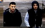 Salah Abdeslam (left), suspected of involvement in the November 13, 2015 terror attacks in Paris with his friend Hamza Attou seen entering a convenience store at 9:45 a.m. on 14 November near the France-Belgium border. (Screen capture: BFM TV)