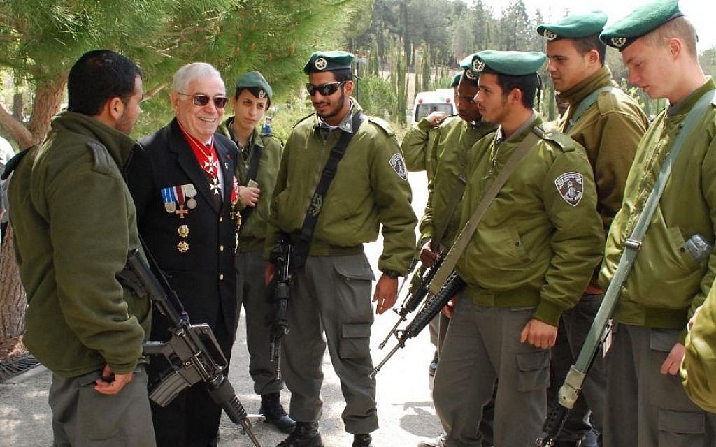 President of Association of Disabled Veterans of Fight against Nazism Roman Yagel meeting with Border Police officers. (Artiom Degel)