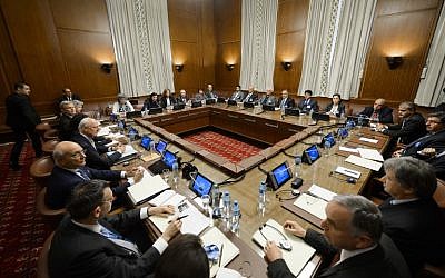 Syria's main opposition group met formally on February 1 for the first time with UN special envoy Staffan de Mistura in Geneva for talks aimed at ending the country's civil war. (FABRICE COFFRINI / AFP) Syria's main opposition group met formally on February 1 for the first time with UN special envoy Staffan de Mistura in Geneva for talks aimed at ending the country's civil war. (FABRICE COFFRINI / AFP)