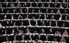 Illustrative: Members of the European Parliament take part in a voting session at the European Parliament in Strasbourg, France, on February 2, 2016. (AFP/Frederick Florin)