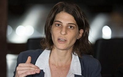 Yuli Novak, Executive Director of Breaking the Silence, at a press conference on February 5, 2016 in Tel Aviv. (AFP/Jack Guez) Yuli Novak, Executive Director of Breaking the Silence, at a press conference on February 5, 2016 in Tel Aviv. (AFP/Jack Guez)