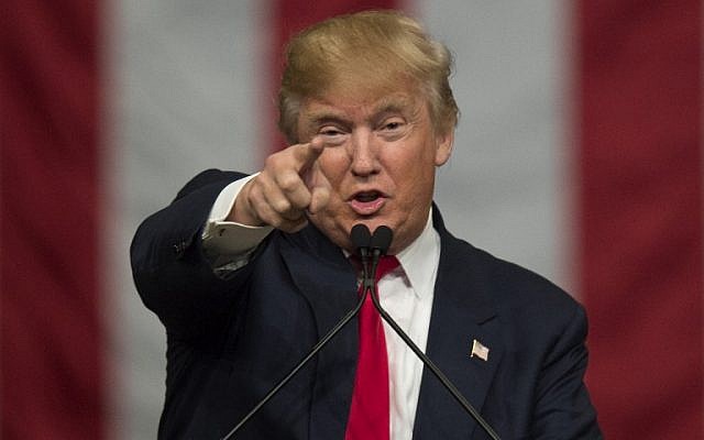 Republican presidential candidate Donald Trump speaks during a campaign rally in North Charleston, South Carolina, February 19, 2016. (AFP/Jim Watson) Republican presidential candidate Donald Trump speaks during a campaign rally in North Charleston, South Carolina, February 19, 2016. (AFP/Jim Watson)