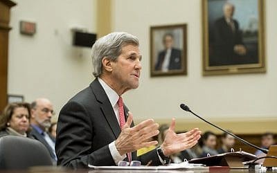US Secretary of State John Kerry testifies during a House Foreign Affairs Committee hearing about the Fiscal Year 2017 budget on Capitol Hill in Washington, DC, February 25, 2016. (AFP / SAUL LOEB)
