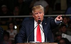Republican presidential candidate Donald Trump speaks in Sumter, South Carolina, on February 17, 2016. (Spencer Platt/Getty Images/AFP)
