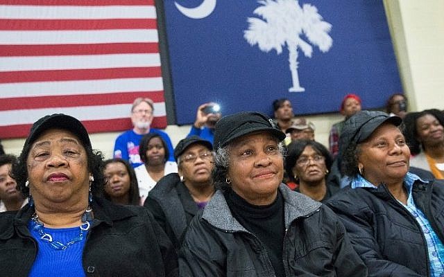 Supporters of Democratic presidential candidate Hillary Clinton at the Williamsburg County Recreation Center on February 25, 2016 in Kingstree, South Carolina. (Scott Olson/Getty Images/AFP)