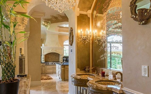 The ritual washing station off the dining room at 3600 Estate Oak Circle. (Courtesy of Lifestyle Production)
