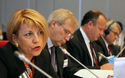 European External Action Service Deputy Secretary General for Political Affairs Helga Schmid at the OSCE's Annual Security Review Conference in Vienna, June 26, 2012 (OSCE/Jonathan Perfect)