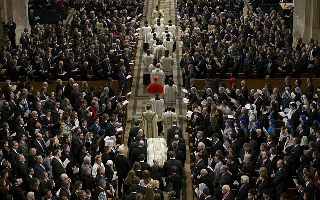 The procession during the funeral mass for the late Supreme Court Associate Justice Antonin Scalia, at the Basilica of the National Shrine of the Immaculate Conception in Washington, Saturday, Feb. 20, 2016. (Doug Mills/The New York Times via AP, Pool) The procession during the funeral mass for the late Supreme Court Associate Justice Antonin Scalia, at the Basilica of the National Shrine of the Immaculate Conception in Washington, Saturday, Feb. 20, 2016. (Doug Mills/The New York Times via AP, Pool)