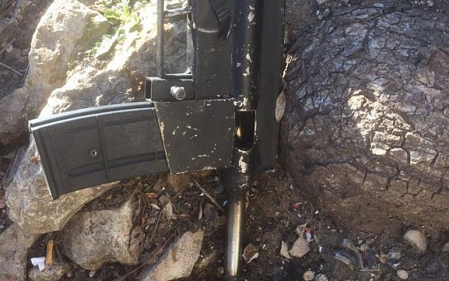 File. A Carl Gustav-style submachine gun used in a terror attack at the Damascus Gate outside of Jerusalem's Old City on February 3, 2016. (Israel Police) File. A Carl Gustav-style submachine gun used in a terror attack at the Damascus Gate outside of Jerusalem's Old City on February 3, 2016. (Israel Police)