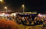 Scene of the bus accident on the Route 1 highway near the Anava intersection on February 14, 2016. (United Hatzalah)