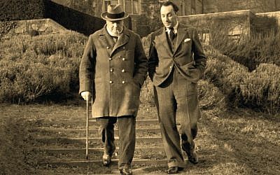 Winston Churchill and Stefan Lorant, 1939. Detail from front cover of 'Jews and Photography in Britain.' (Kurt Hutton/Hulton Archive/Getty Images)