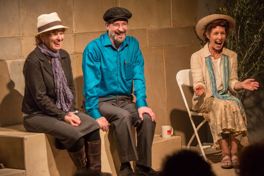 Lisa Robins (far right) assumes the role of Sherri Mandell (left) in playwright/director Todd Salovey's 'The Blessing of a Broken Heart.' (Zachary Andrews) Lisa Robins (far right) assumes the role of Sherri Mandell (left) in playwright/director Todd Salovey's 'The Blessing of a Broken Heart.' (Zachary Andrews)