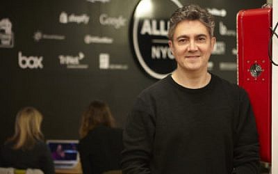 Arie Abecassis at co-working space AlleyNYC, which is home to ICONYC Labs. (Courtesy of ICONYC Labs)