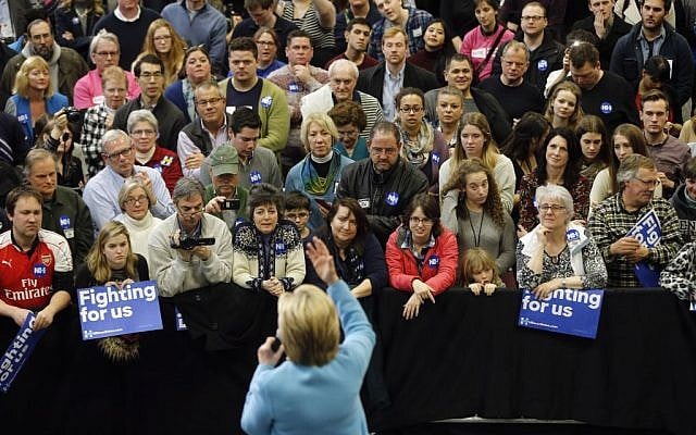 Democratic presidential candidate Hillary Clinton speak during a campaign stop, Monday, Feb. 8, 2016, at Manchester Community College in Manchester, N.H. (AP Photo/Matt Rourke) Democratic presidential candidate Hillary Clinton speak during a campaign stop, Monday, Feb. 8, 2016, at Manchester Community College in Manchester, N.H. (AP Photo/Matt Rourke)